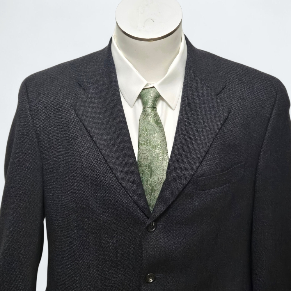 Lauren Ralph Lauren 100% Lambswool Black 3-Button Blazer Sport Coat, Men's 43R